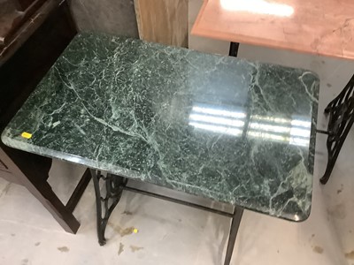 Lot 902 - Singer Sewing machine base with marble top