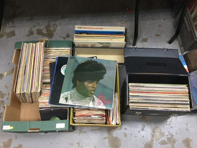 Lot 317 - Two carrying cases and two boxes of LP records and singles, including Eddie Cochran, Bo Diddley, Georgie Fame, Chuck Berry, Little Richard, The Box Tops and Marmalade. Most discs are very good to e...