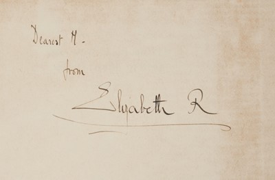 Lot 13 - H.M.Queen Elizabeth (later The Queen Mother), signed wartime book "The King & Queen with their people" inscribed ' Dearest M, from Elizabeth R' (M refers to Medusa - the Nick name Elizabeth had fo...