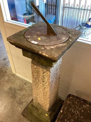 Lot 1003 - Carved stone garden sundial