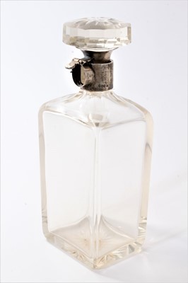 Lot 393 - 1930s silver mounted cut glass decanter by Hukin & Heath