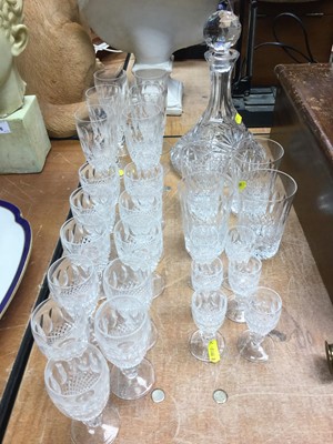Lot 278 - Collection of Waterford colleen pattern glasses together with a ships decanter and other glasses