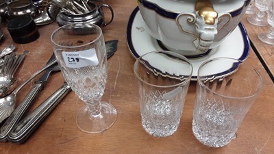 Lot 278 - Collection of Waterford colleen pattern glasses together with a ships decanter and other glasses
