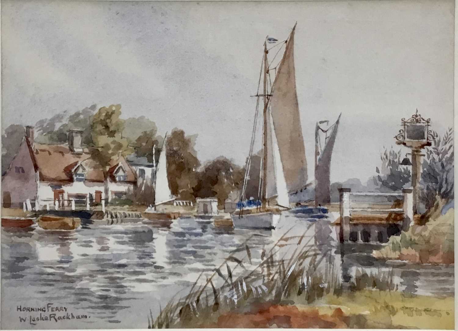 Lot 65 - William Leslie Rackham (1864-1944) watercolour - ‘Horning Ferry’