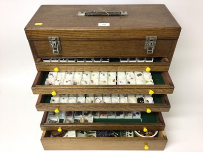 Lot 293 - Collectors cabinet with seven draws containing unmounted semi precious gem stones and specimens