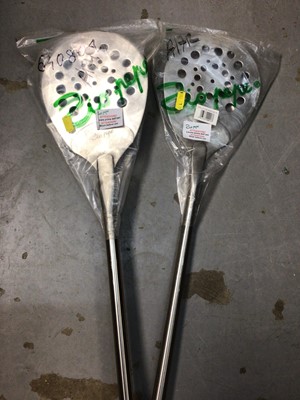 Lot 431 - Two new stainless steel Zio Pepe pizza paddles