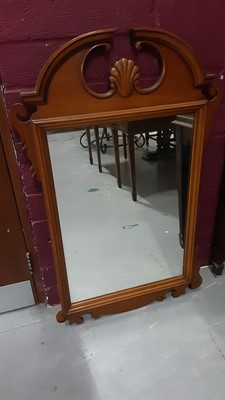 Lot 863 - Edwardian walnut framed wall mirror, 106cm high, 84cm wide