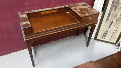 Lot 866 - Georgian mahogany flat bed piano converted to a sideboard, 133cm wide, 50cm deep, 89cm high