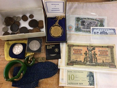 Lot 418 - Collection of coins, bank notes and sundry items