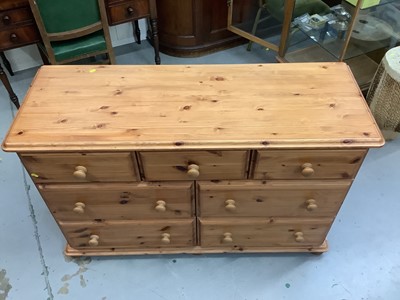 Lot 871 - Large pine chest of seven drawers, 135cm wide, 48cm deep, 86cm high