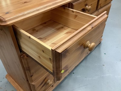 Lot 871 - Large pine chest of seven drawers, 135cm wide, 48cm deep, 86cm high