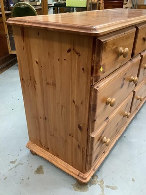 Lot 871 - Large pine chest of seven drawers, 135cm wide, 48cm deep, 86cm high