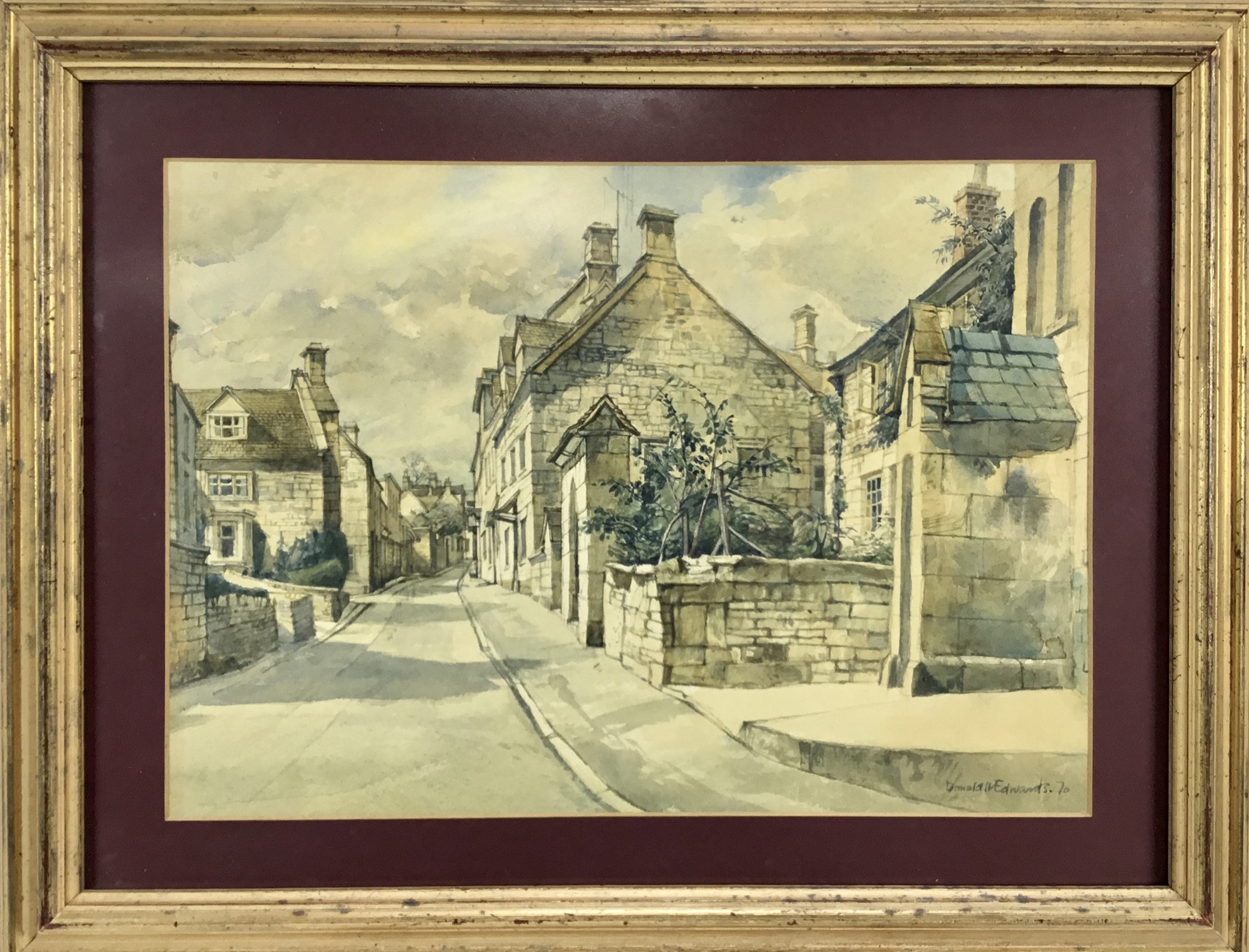 Lot 35 - Donald H Edwards watercolour - Cotswolds