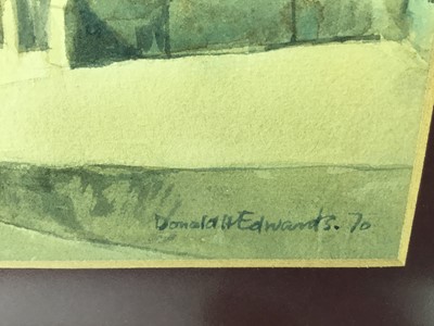 Lot 35 - Donald H Edwards watercolour - Cotswolds scene, possibly Cirencester