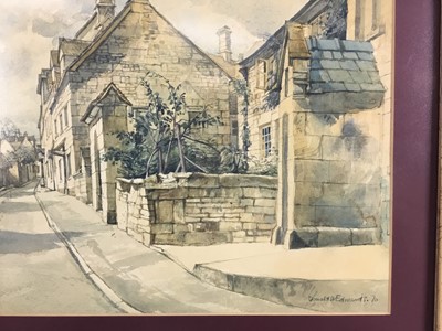 Lot 35 - Donald H Edwards watercolour - Cotswolds scene, possibly Cirencester