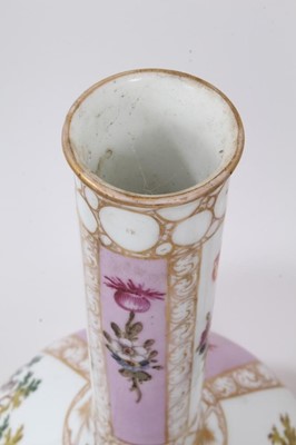 Lot 236 - Pair of Dresden porcelain bottle vases
