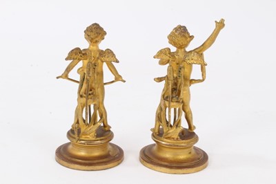 Lot 779 - Pair of 19th century gilt metal Cupid figures