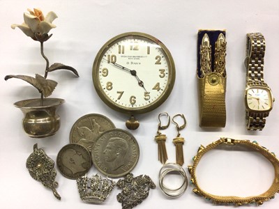 Lot 736 - Costume jewellery and bijouterie to include a 800 standard silver flower, marcasite brooches, etc