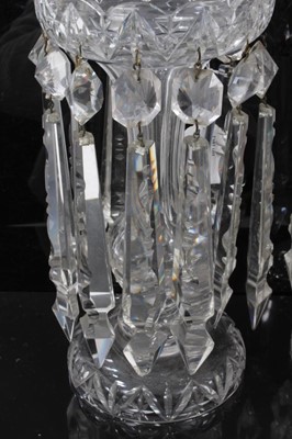 Lot 258 - Two pairs of clear glass lustres