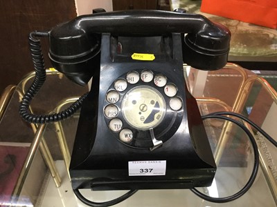 Lot 337 - 1950s black Bakelite telephone Model 332L