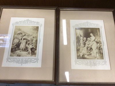 Lot 517 - Box of pictures and prints, together with a inlaid mahogany tray and two boxes of books