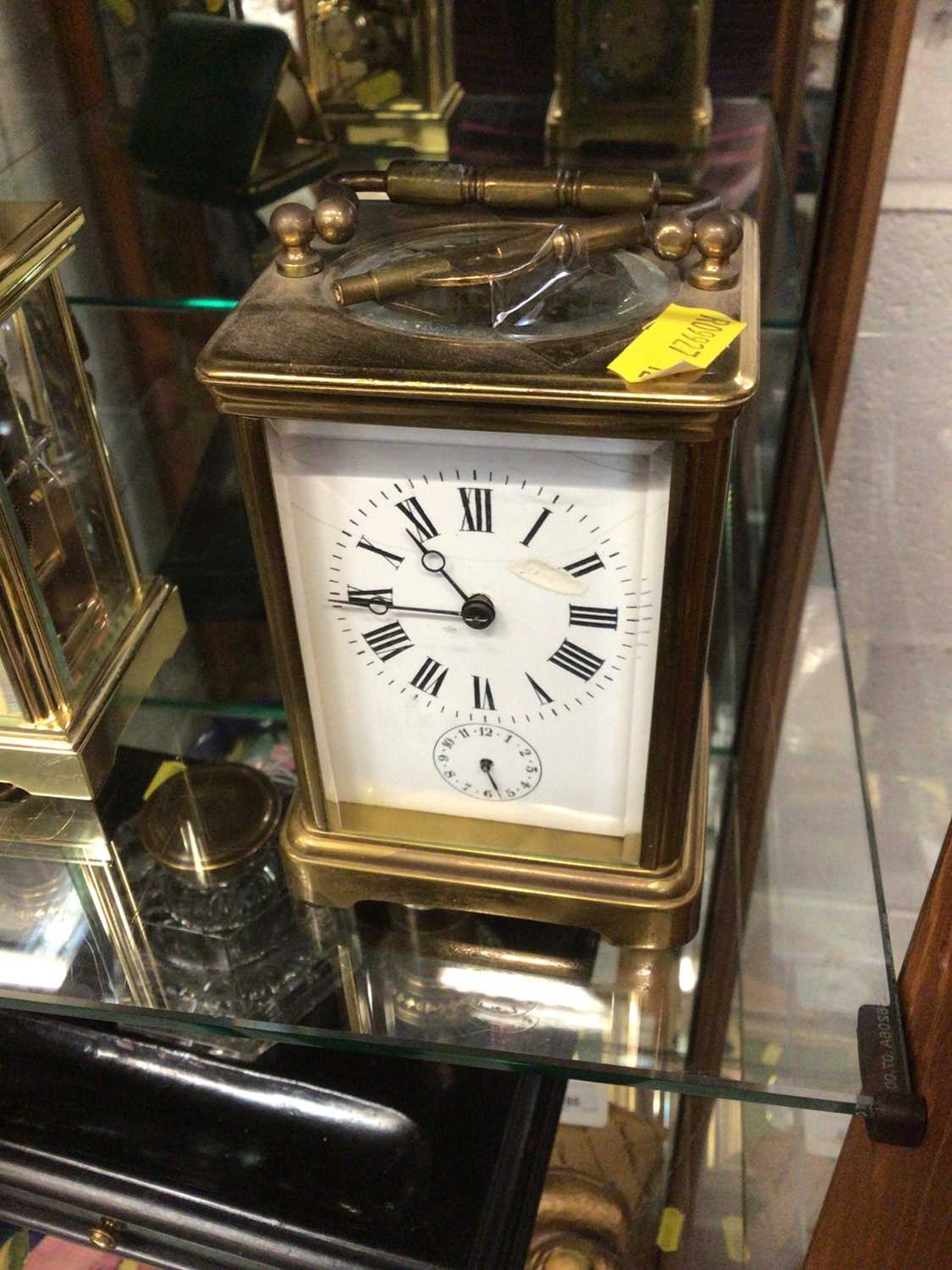 Lot 380 - French brass carriage clock