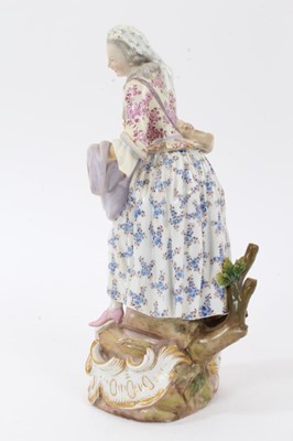 Lot 145 - 19th century Meissen figure of a woman and sheep