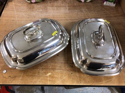 Lot 423 - Pair of silver plated entrée dishes by Mappin and Webb