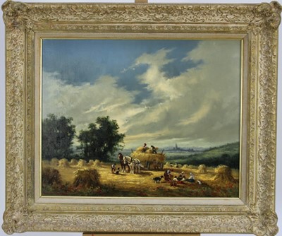 Lot 1066 - *Gudrun Sibbons (b. 1925) oil on canvas- harvest scene, signed, in gilt frame