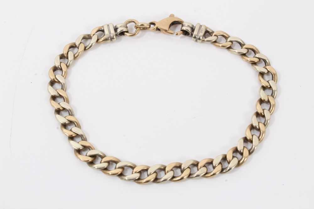Lot 38 - 9ct white and yellow gold curb link bracelet