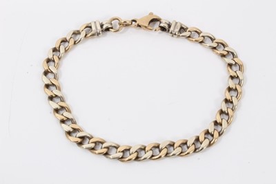Lot 38 - 9ct white and yellow gold curb link bracelet