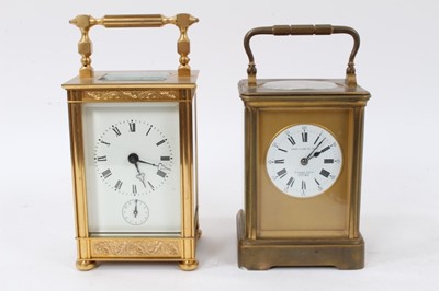 Lot 951 - Two brass carriage clocks