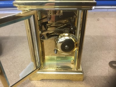 Lot 199 - Two brass carriage clocks and travelling clock