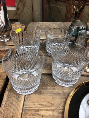 Lot 24 - Two pairs of large Baccarat cut glass tumblers, signed.