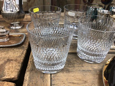 Lot 24 - Two pairs of large Baccarat cut glass tumblers, signed.