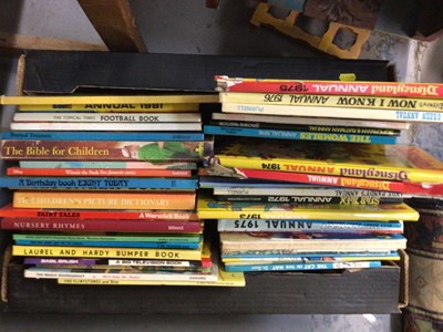 Lot 509 - Two boxes children's annuals, Ladybird books etc