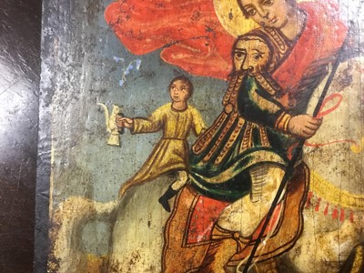 Lot 914 - Antique Greek icon of St George