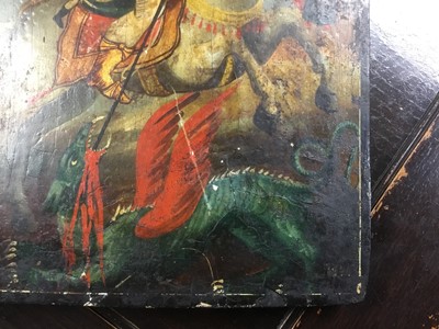 Lot 914 - Antique Greek icon of St George