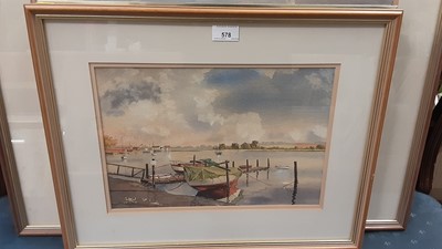 Lot 578 - Four watercolours to include Michael Norman pen, ink and watercolour of Woodbridge, two watercolours by Melvyn R J Brinkley and one other (4)