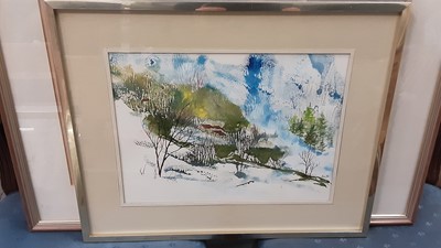 Lot 578 - Four watercolours to include Michael Norman pen, ink and watercolour of Woodbridge, two watercolours by Melvyn R J Brinkley and one other (4)
