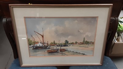 Lot 578 - Four watercolours to include Michael Norman pen, ink and watercolour of Woodbridge, two watercolours by Melvyn R J Brinkley and one other (4)