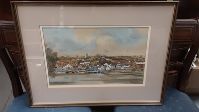 Lot 578 - Four watercolours to include Michael Norman pen, ink and watercolour of Woodbridge, two watercolours by Melvyn R J Brinkley and one other (4)