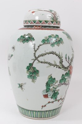 Lot 219 - Chinese famille verte vase and associated cover