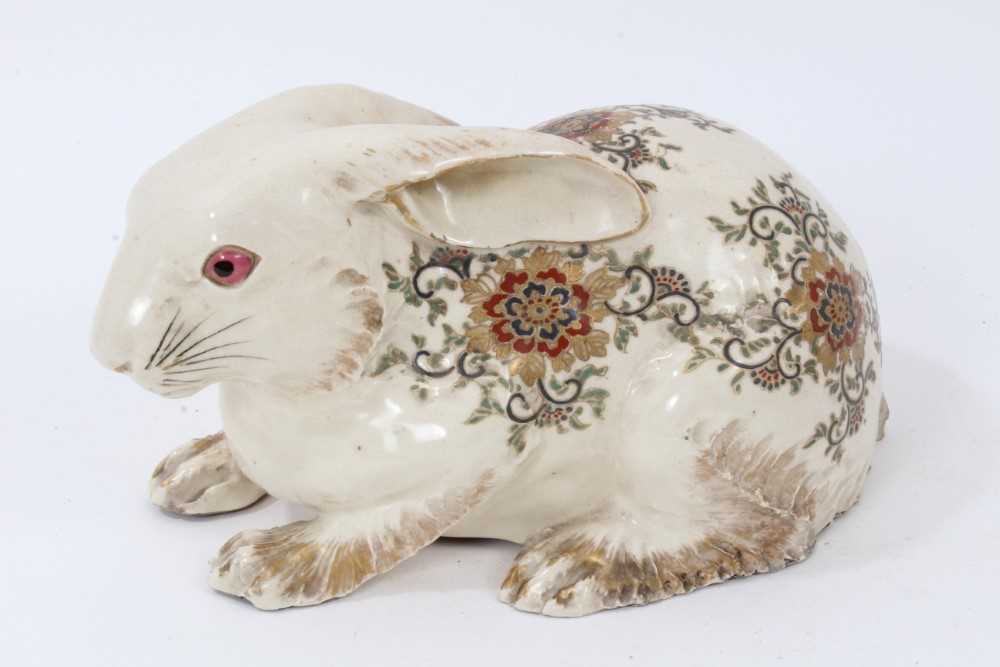 Lot 254 - Japanese Satsuma life size model of a rabbit