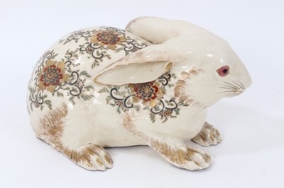 Lot 254 - Japanese Satsuma life size model of a rabbit