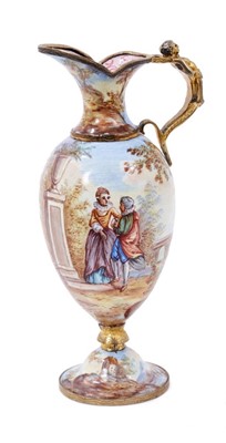 Lot 794 - Rare 19th century Vienna enamel miniature urn