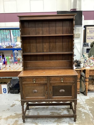 Lot 945 - 1920s oak two height dresser