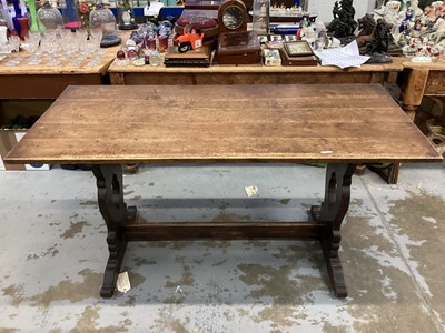 Lot 949 - Old solid oak refectory dining table