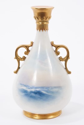 Lot 137 - Royal Worcester vase hand decorated by R Rushton
