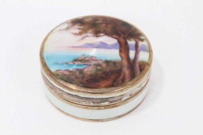 Lot 799 - Continental enamel filigree box, three further boxes